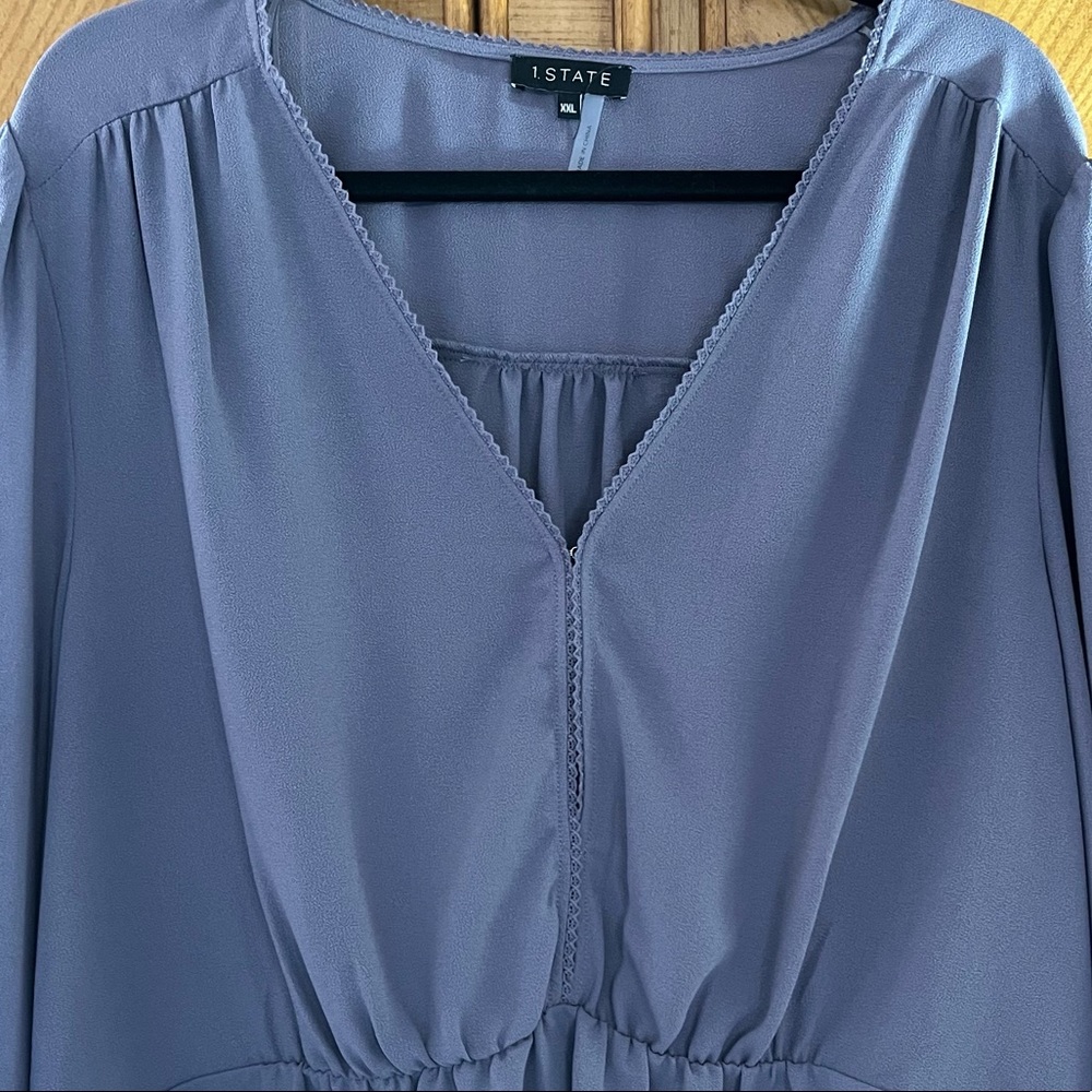 Grayish Purple Polyester Blouse - image 3